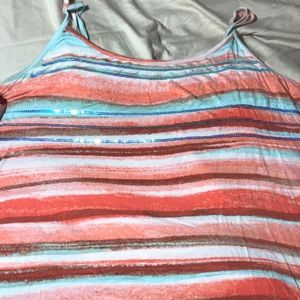 Coral and aqua Tie at the bottom Cami tank